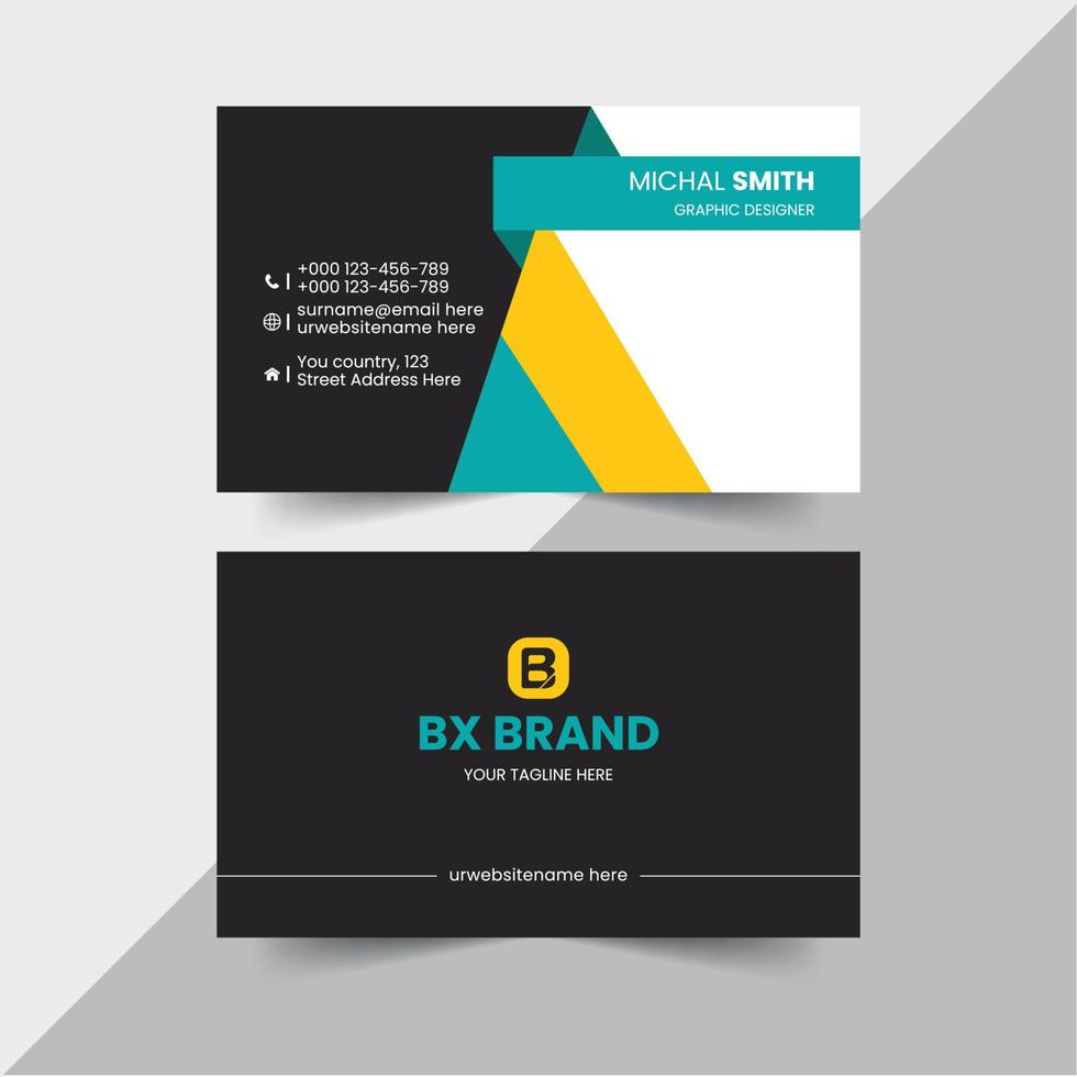 Black vector modern creative and clean simple business card template.