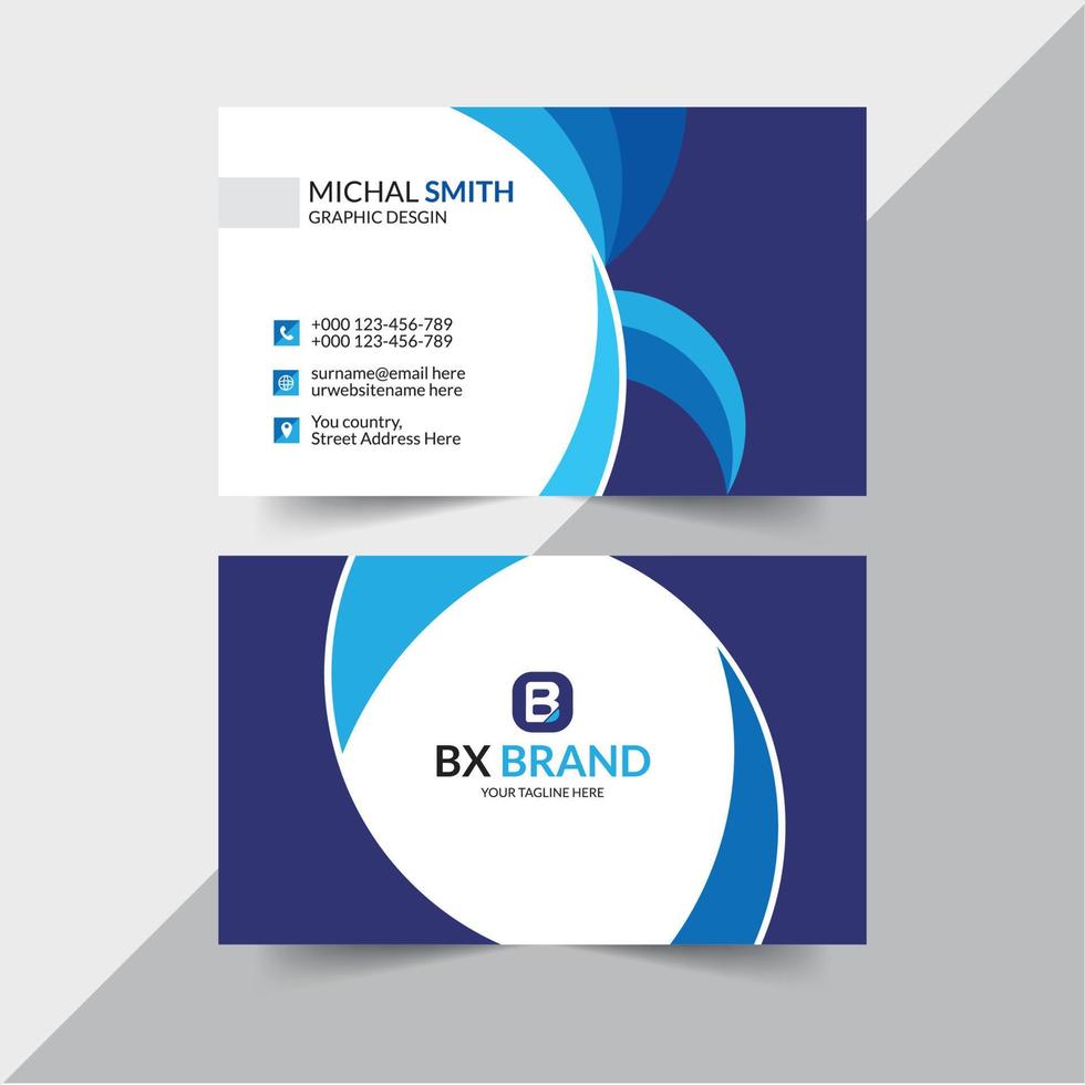 Minimal Corporate Business Card Design Template. vector