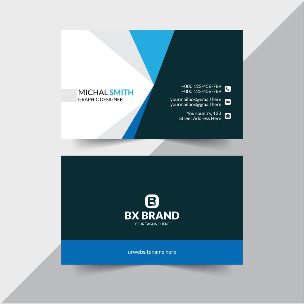 Minimal Corporate Business Card Design Template. vector