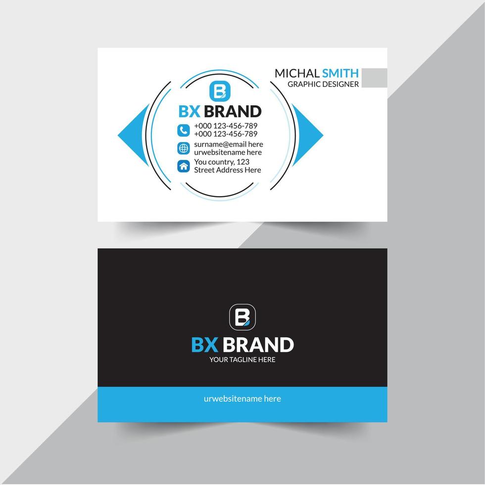 Minimal Corporate Business Card Design Template. vector