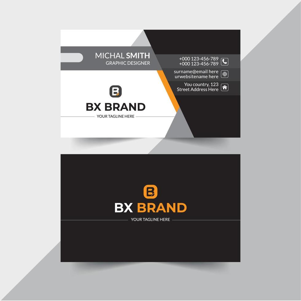 Black vector modern creative and clean simple business card template.