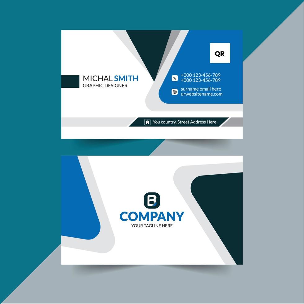 Minimal Corporate Business Card Design Template. vector