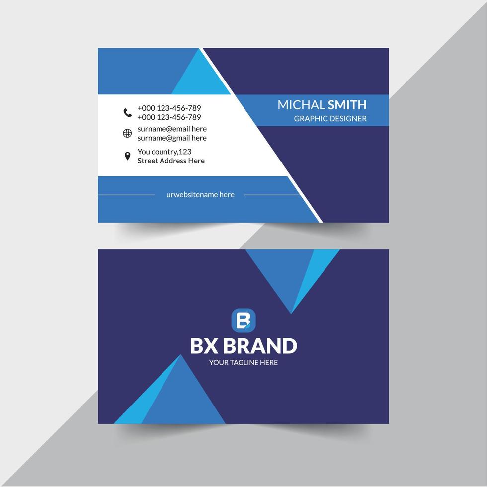 Minimal Corporate Business Card Design Template. vector