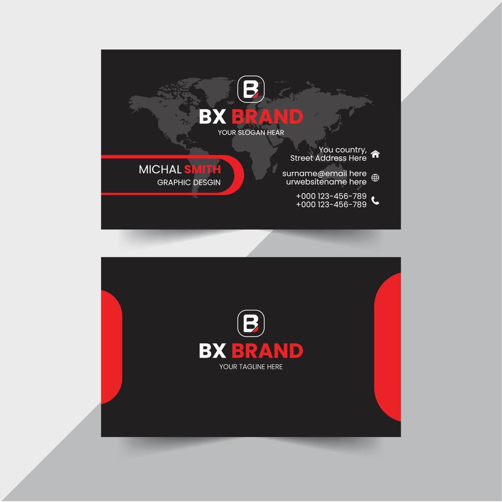 Black vector modern creative and clean simple business card template.