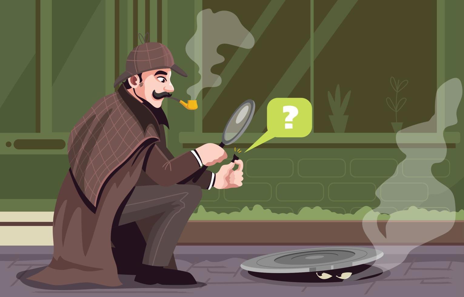 Smokey Work Detective Concept vector