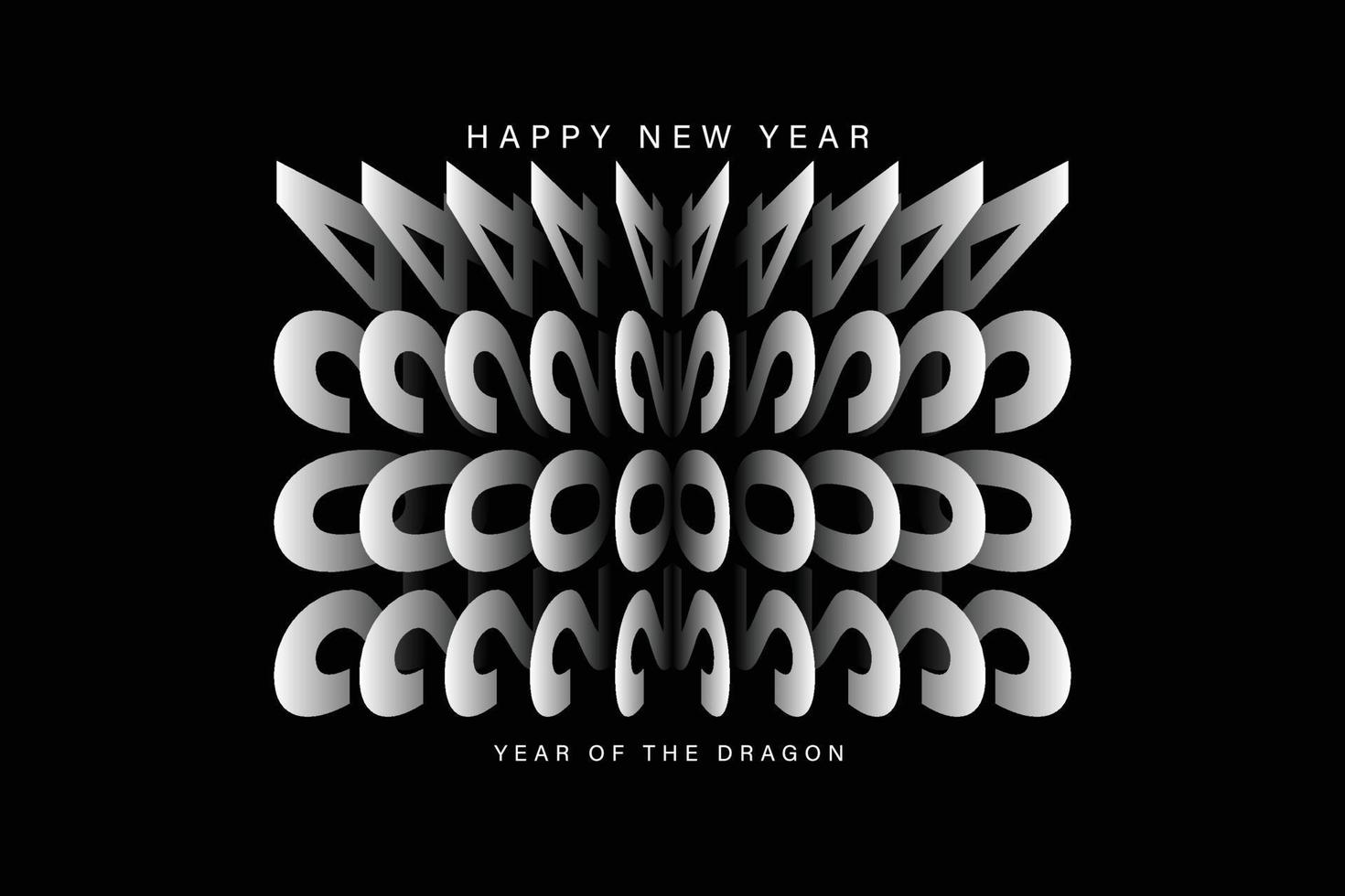 Happy New Year 2024 Flip text effect isolated on black background, Folding or turning paper effect 2024 Vector Illustration graphic, new year figures typography, year of the dragon