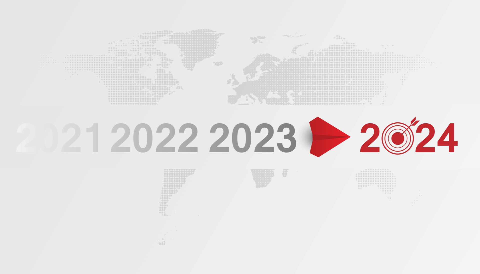 Red Plane Flying To 2024 Red Plane Heading Towards Goal Plan Action Vision 2024 Logo Icon New Year Logo 2024 Calendar Design Elements Elegant Contrast Numbers Layout Vector 