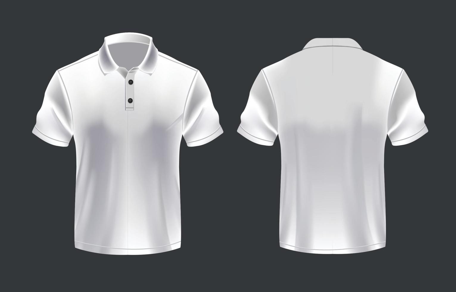 Simple 3d White Polo Shirt Template vector