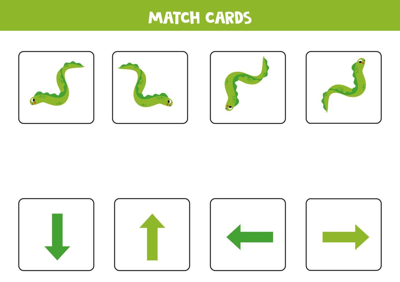 Left, right, up or down. Spatial orientation with cute sea eel. vector