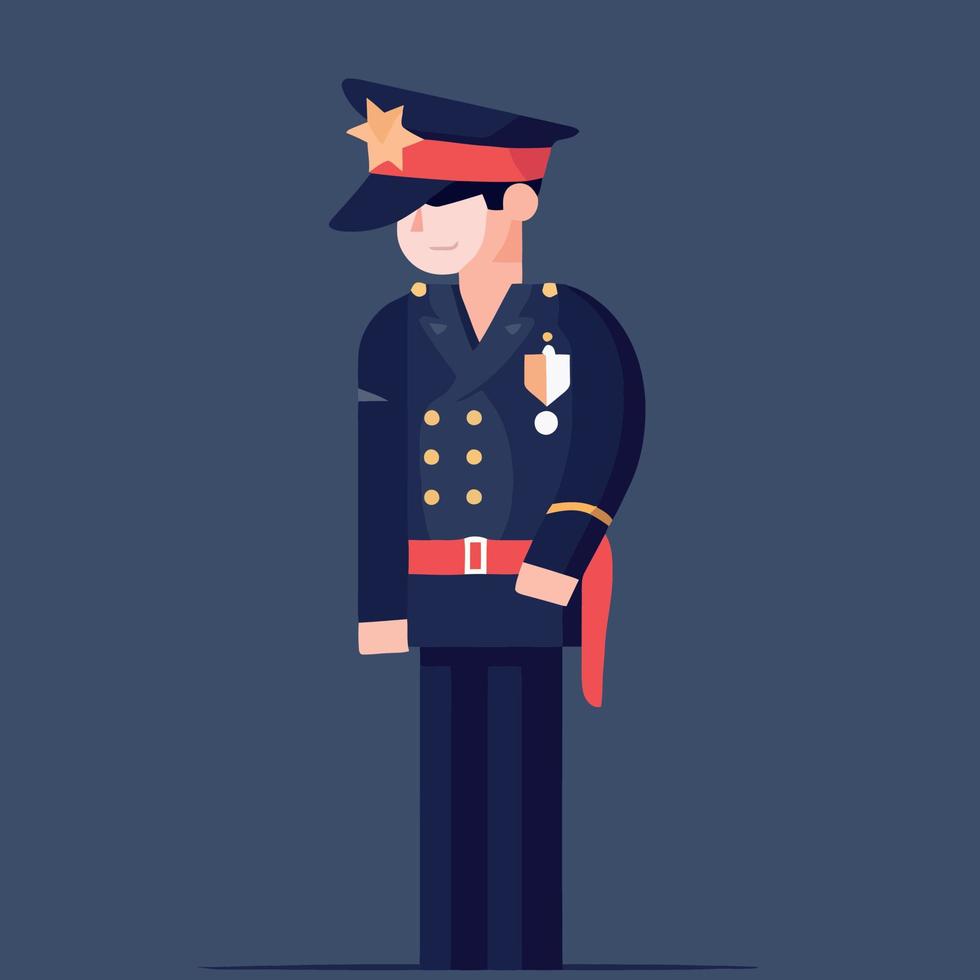 military veteran wearing uniform vector