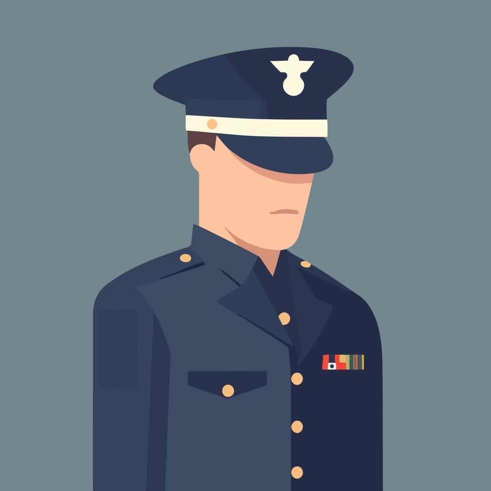 military veteran wearing uniform vector