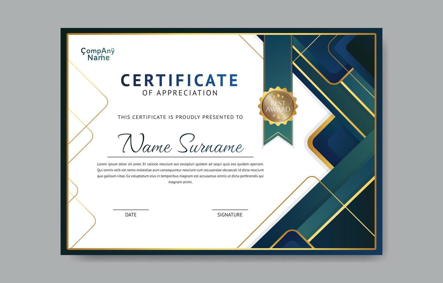 Professional Certificate Template Background vector