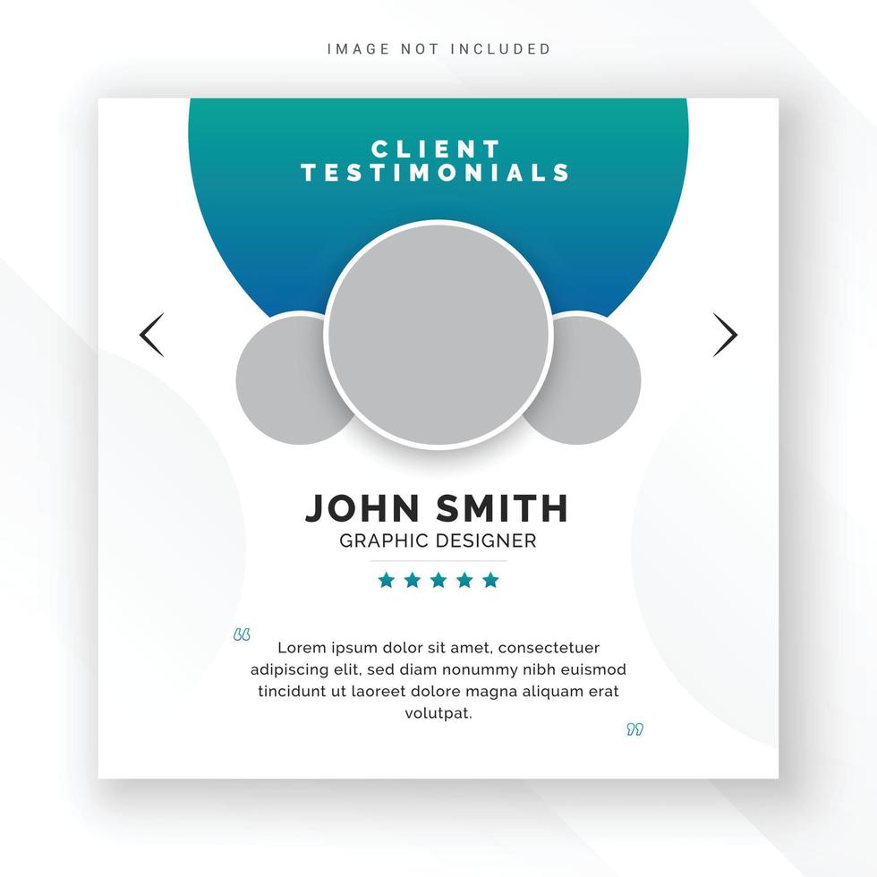 Client testimonial feedback quote testimonial social media post web banner square flyer template vector