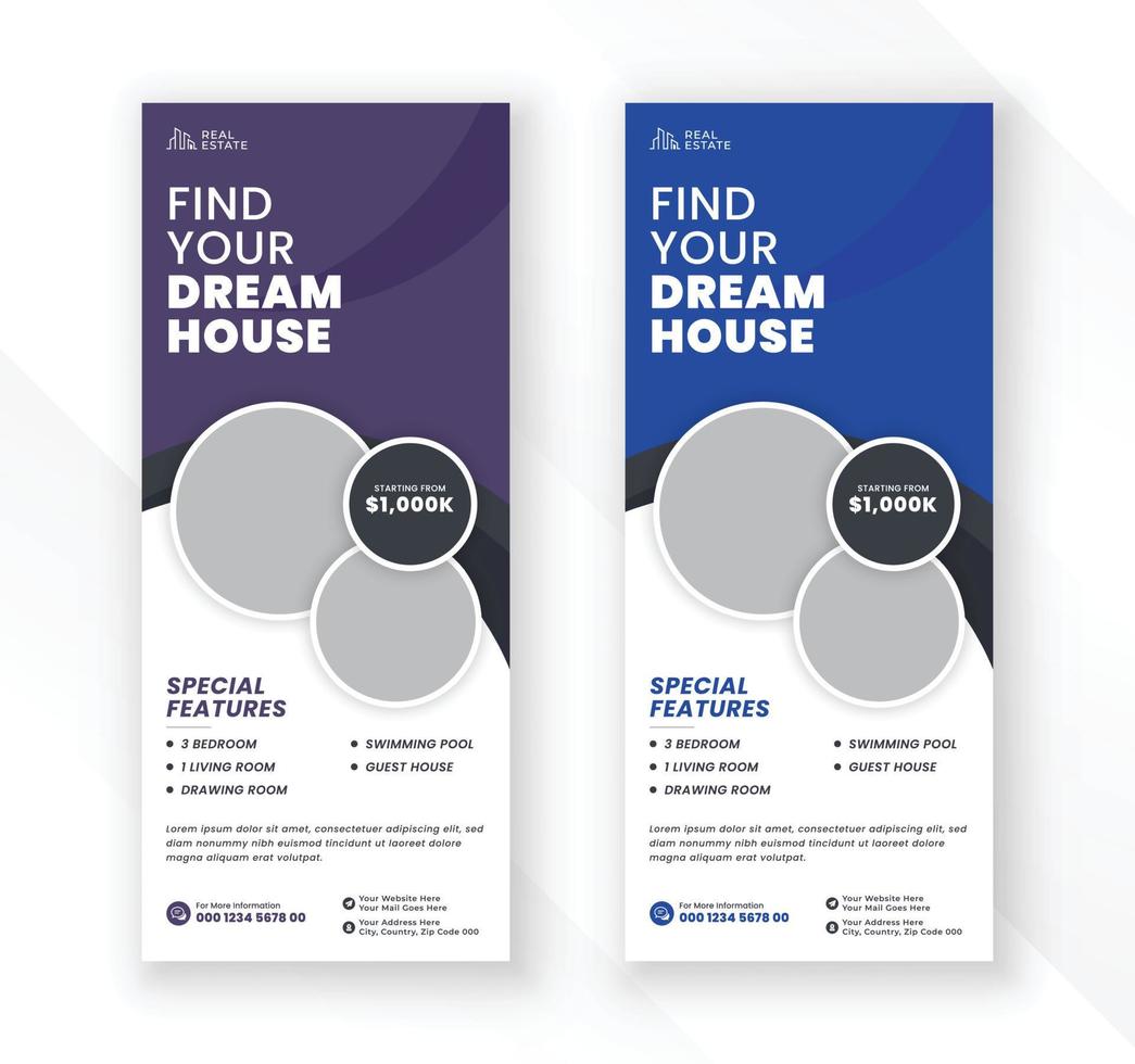 Real estate agency dream house roll up banner or pull up standee banner design template vector