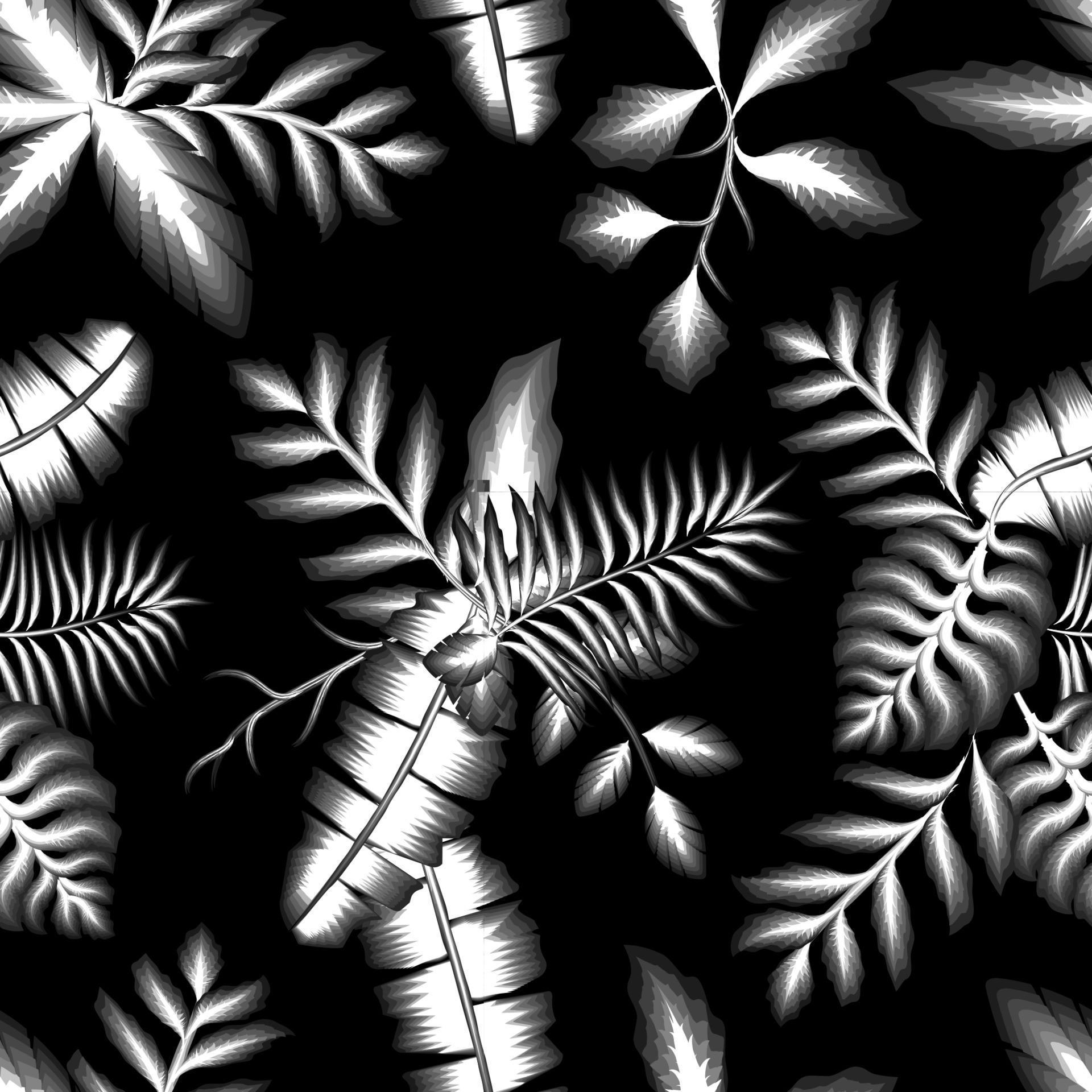 vintage Botanical seamless tropical pattern with plants leaves and