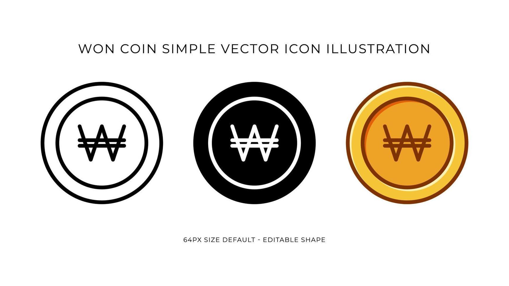 won moneda sencillo vector icono ilustración