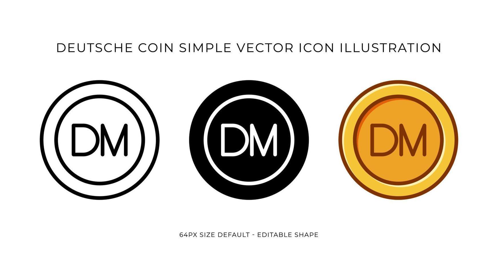 Alemania Deutsch marca moneda sencillo vector icono ilustración