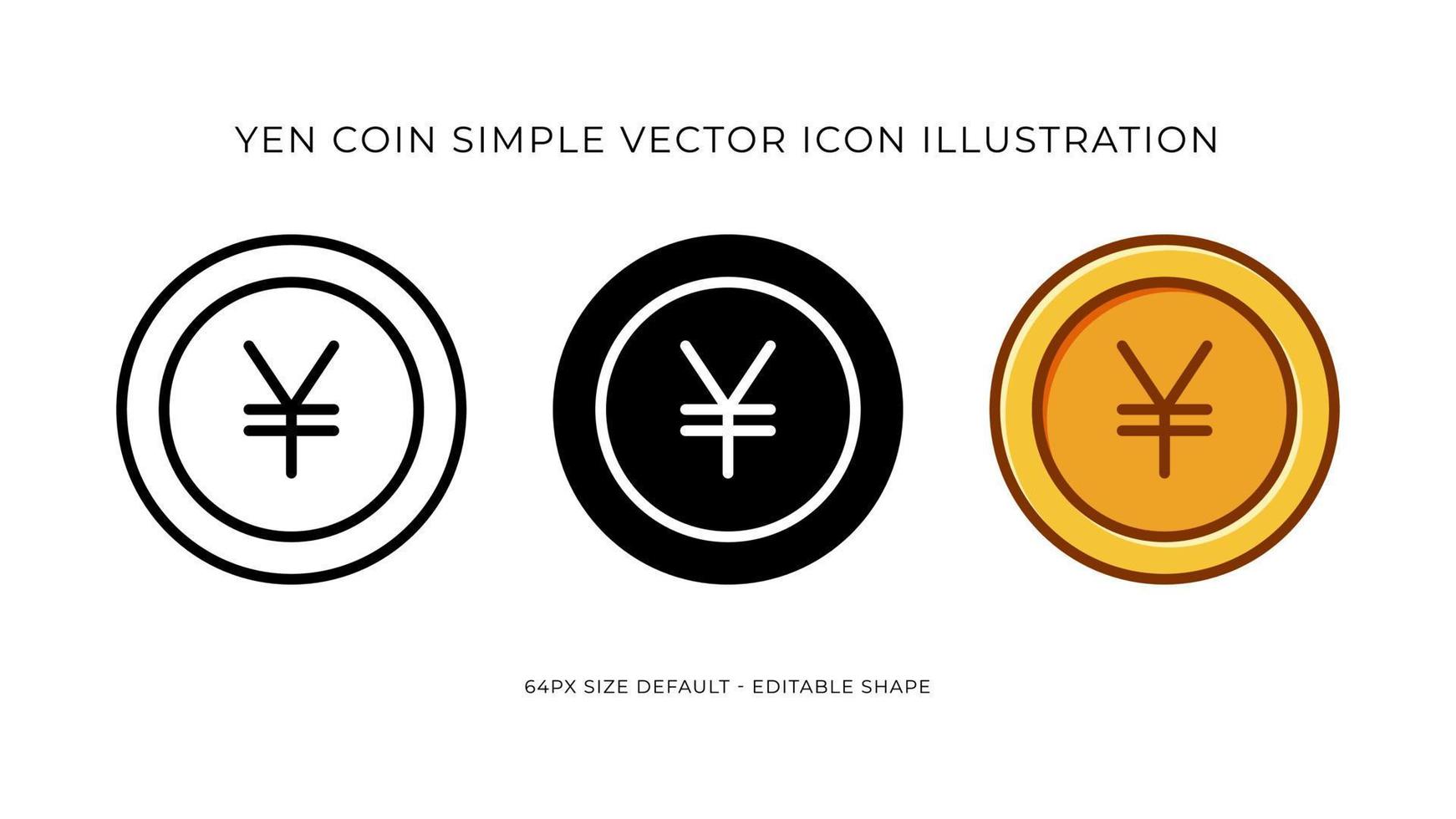 Yen Coin Simple Vector Icon Illustration