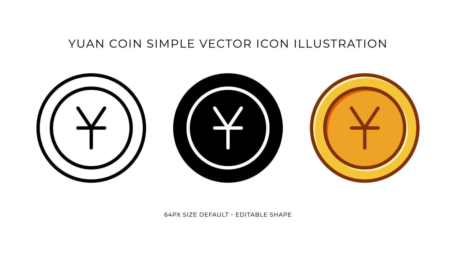 Yuan Coin Simple Vector Icon Illustration