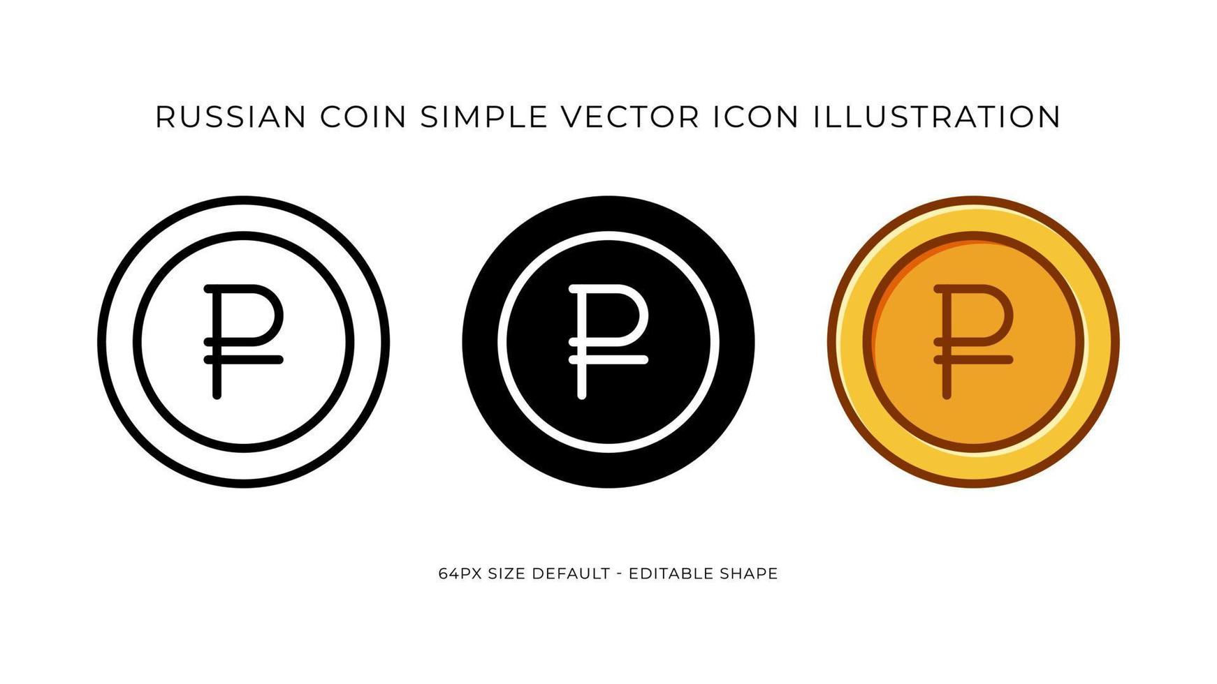 Russia Rouble Simple Vector Icon Illustration