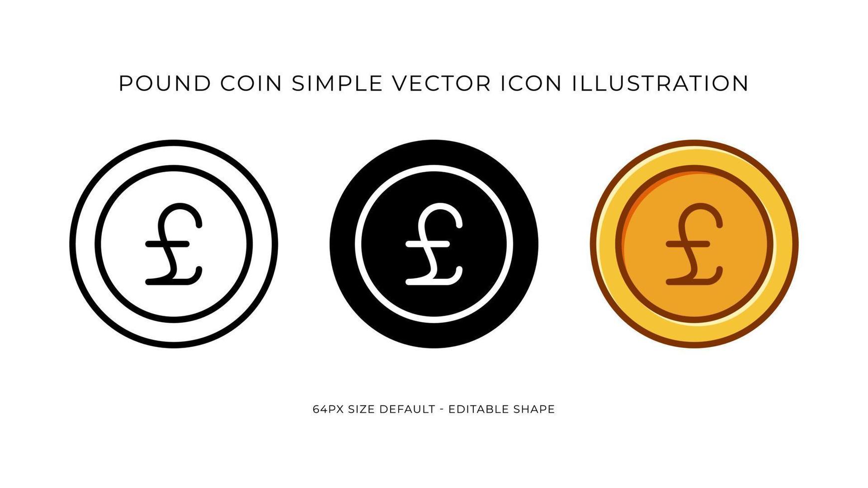 Pound Coin Simple Vector Icon Illustration