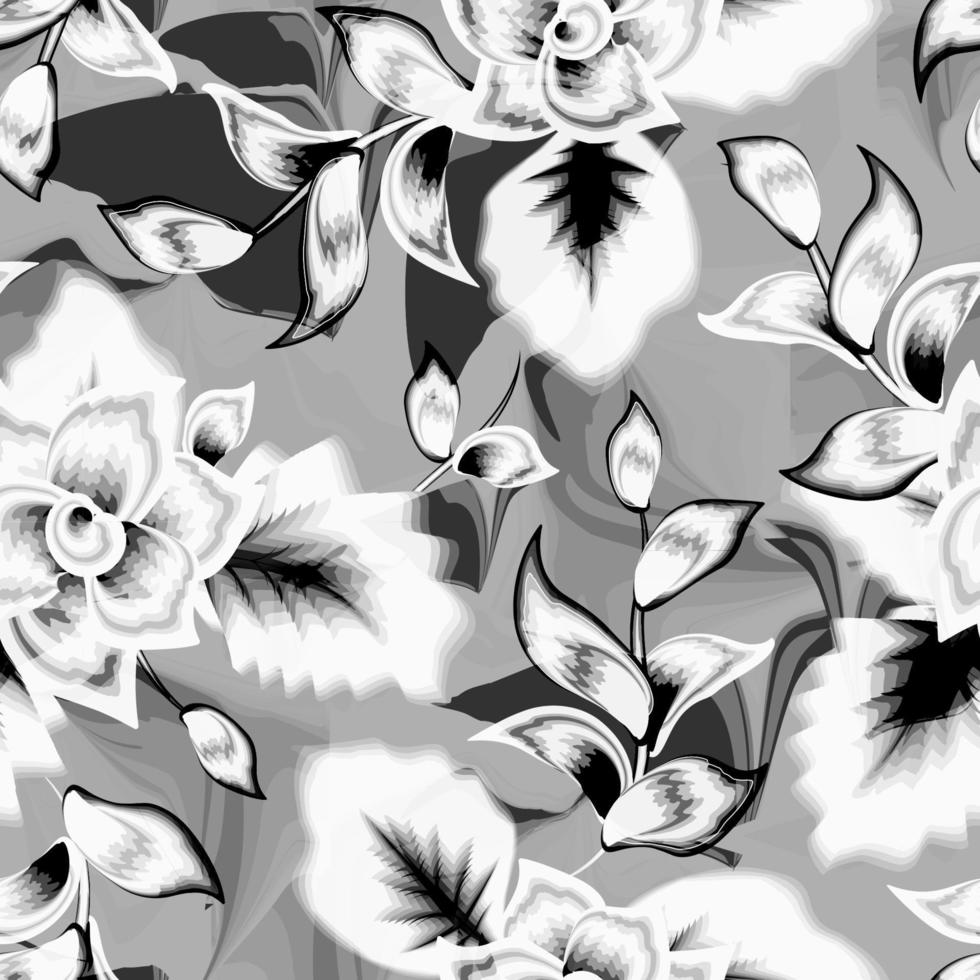 Hand drawn summer floral backround on grunge texture seamless pattern. Botanical seamless pattern made of abstract flowers. Floral background. nature wallpaper. fashionable prints texture. autumn vector