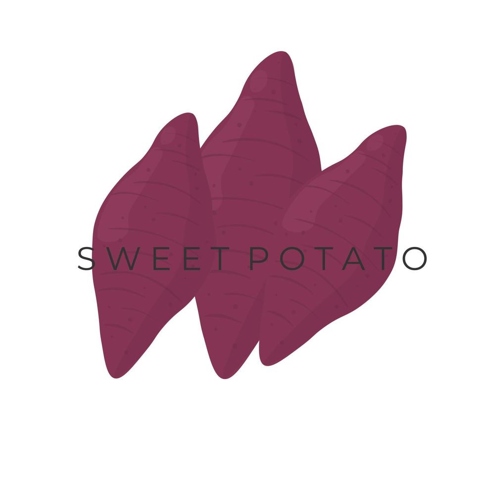 púrpura dulce patata ilustración logo vector