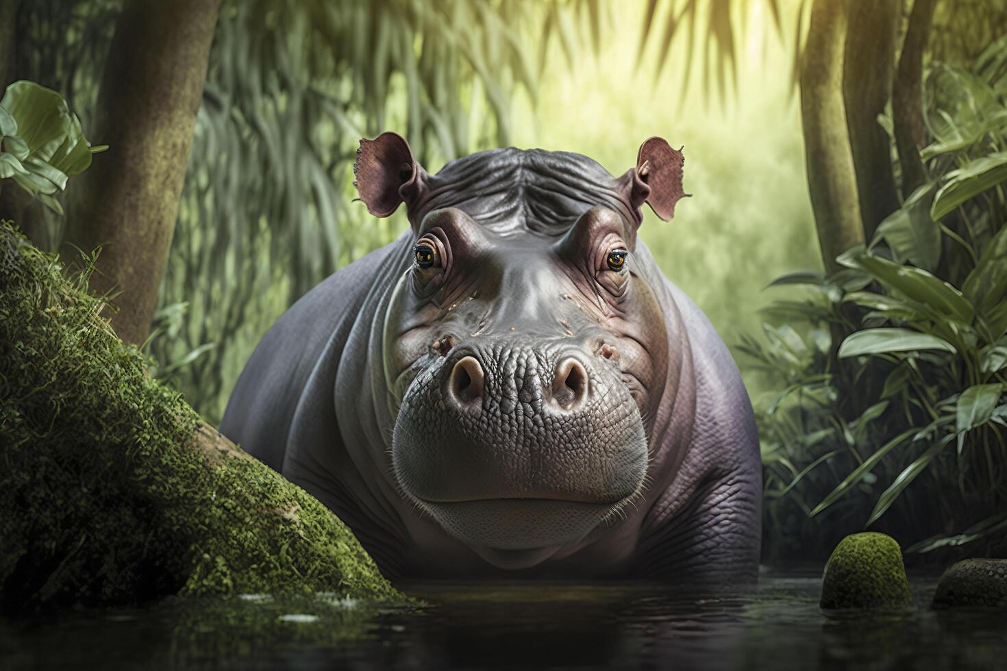 Hippopotamus close-up. . photo