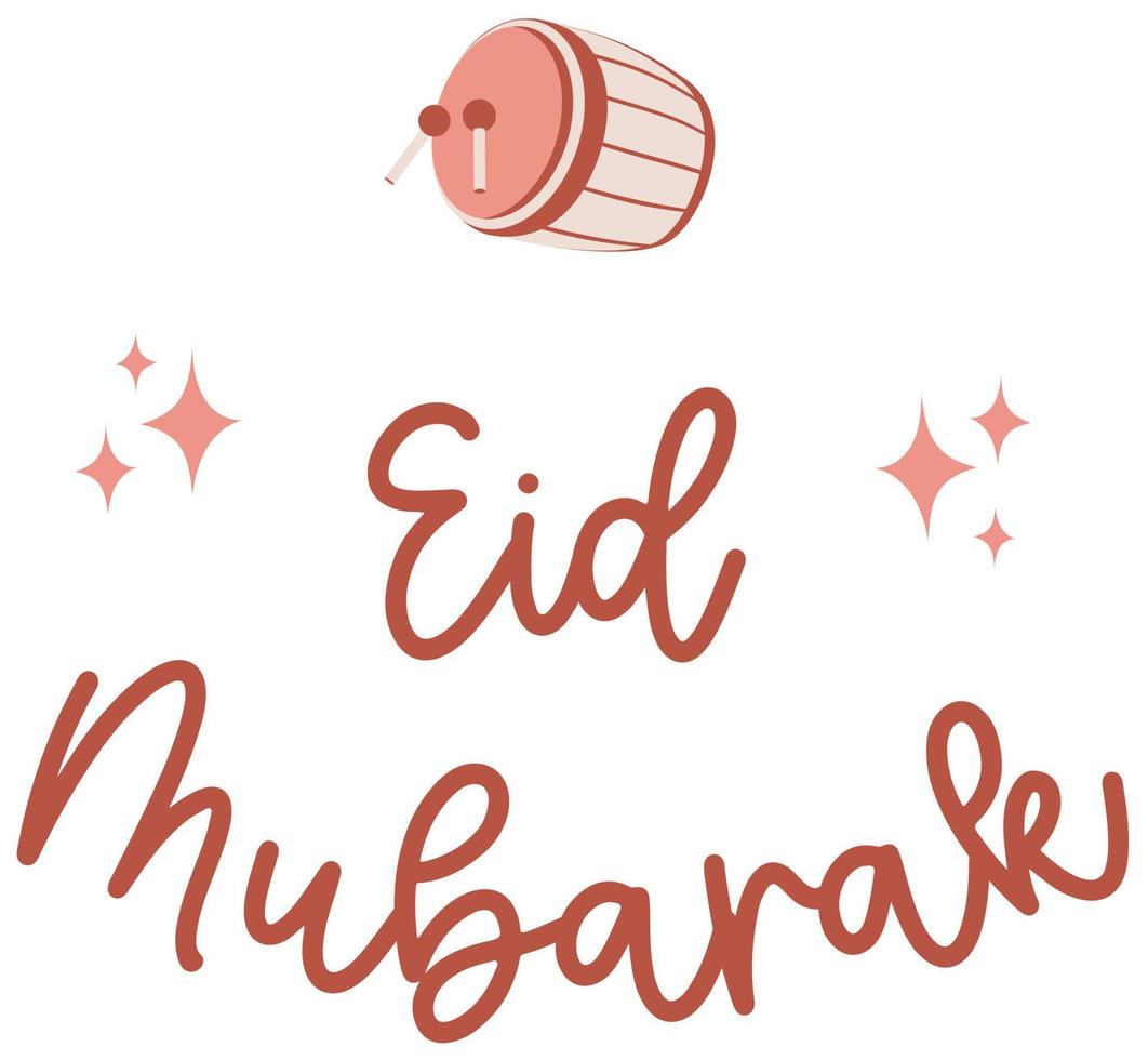 eid tipografía pegatina vector