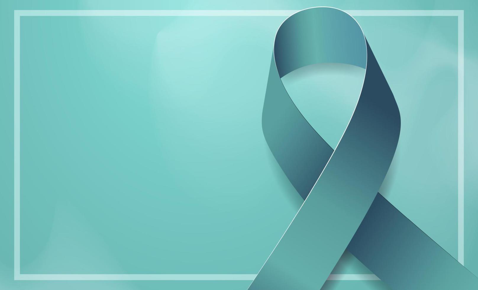 Sexsual assault awareness month concept. Banner template with teal ribbon. Vector illustration.