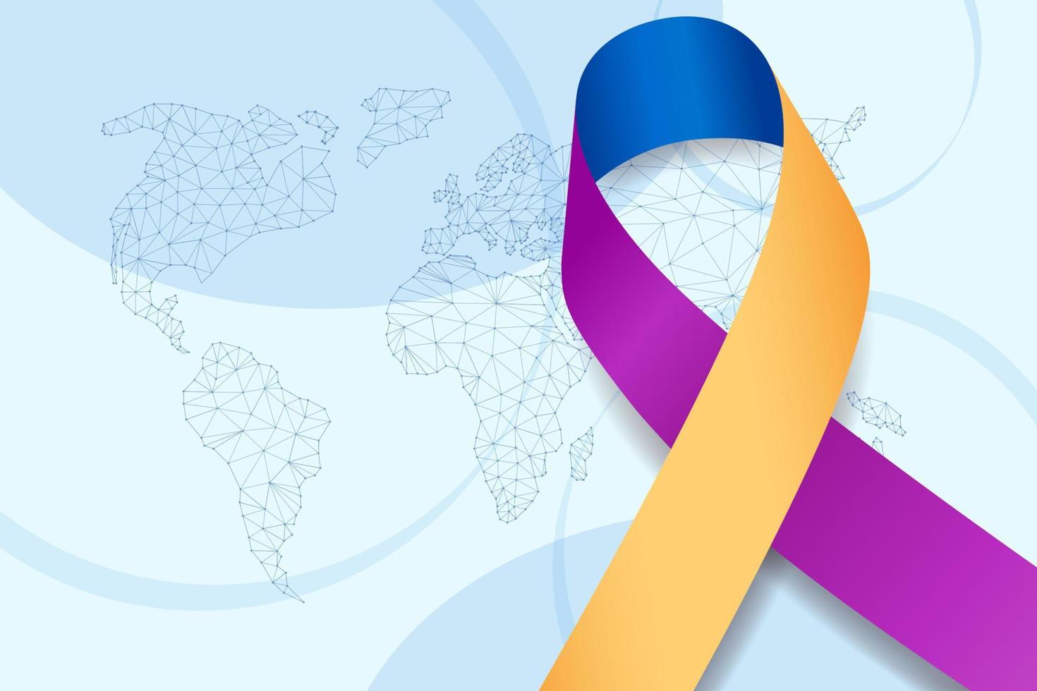 Bladder cancer awareness month concept. Banner template with ribbon. Vector illustration.
