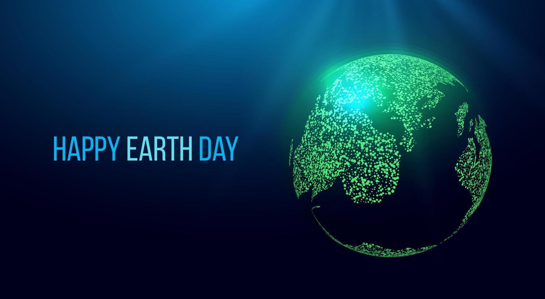 Happy Earth Day concept. Two human hands are holds Planet Earth. Protection environmental, Ecology concept. Futuristic modern abstract background. Vector illustration.