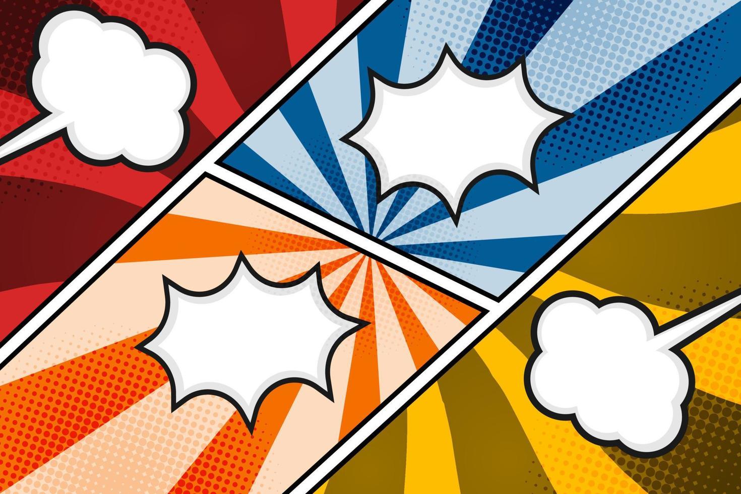 Pop art comic book background with blank speech bubble vector