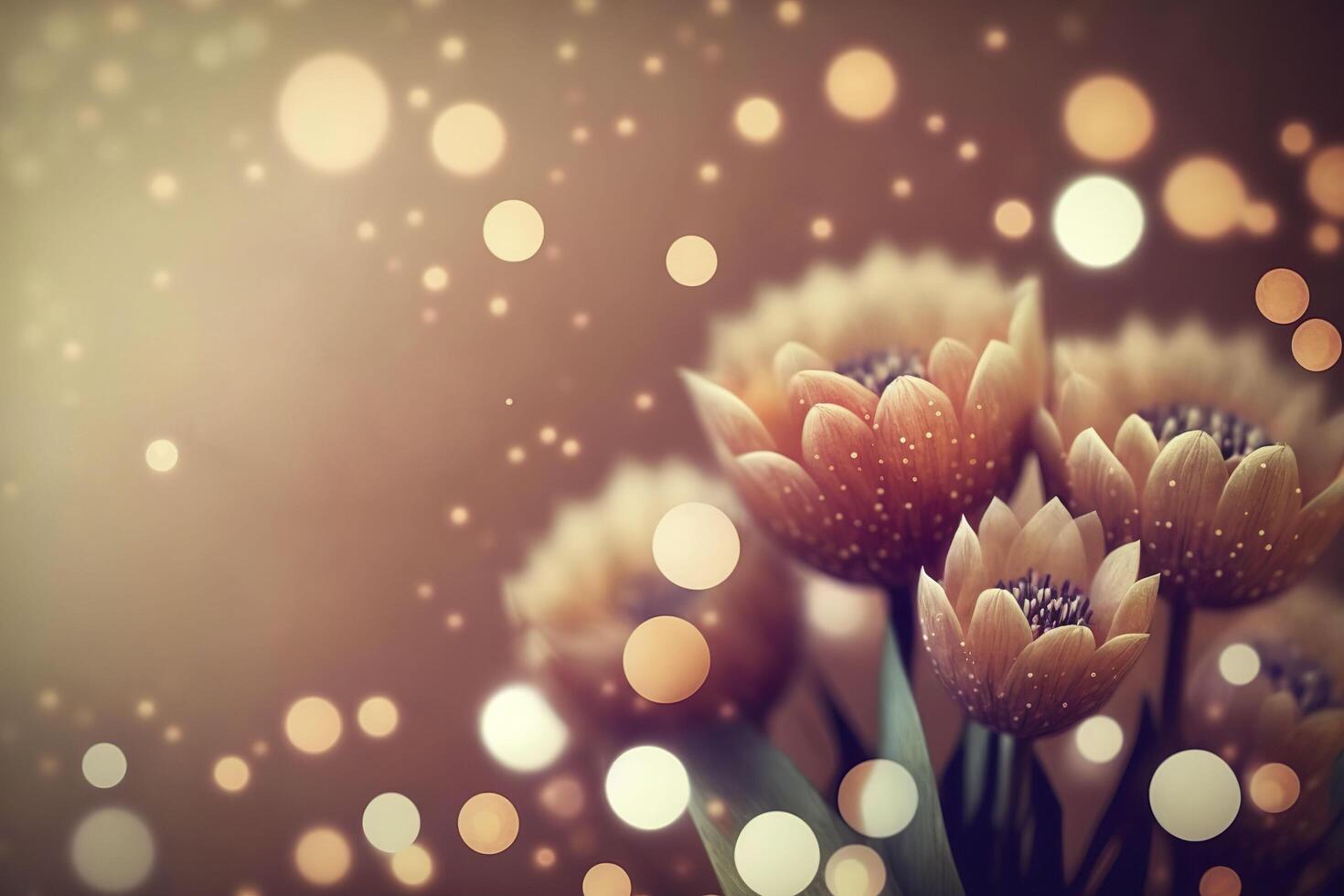A beautiful bouquet of flowers and a gift box.. photo