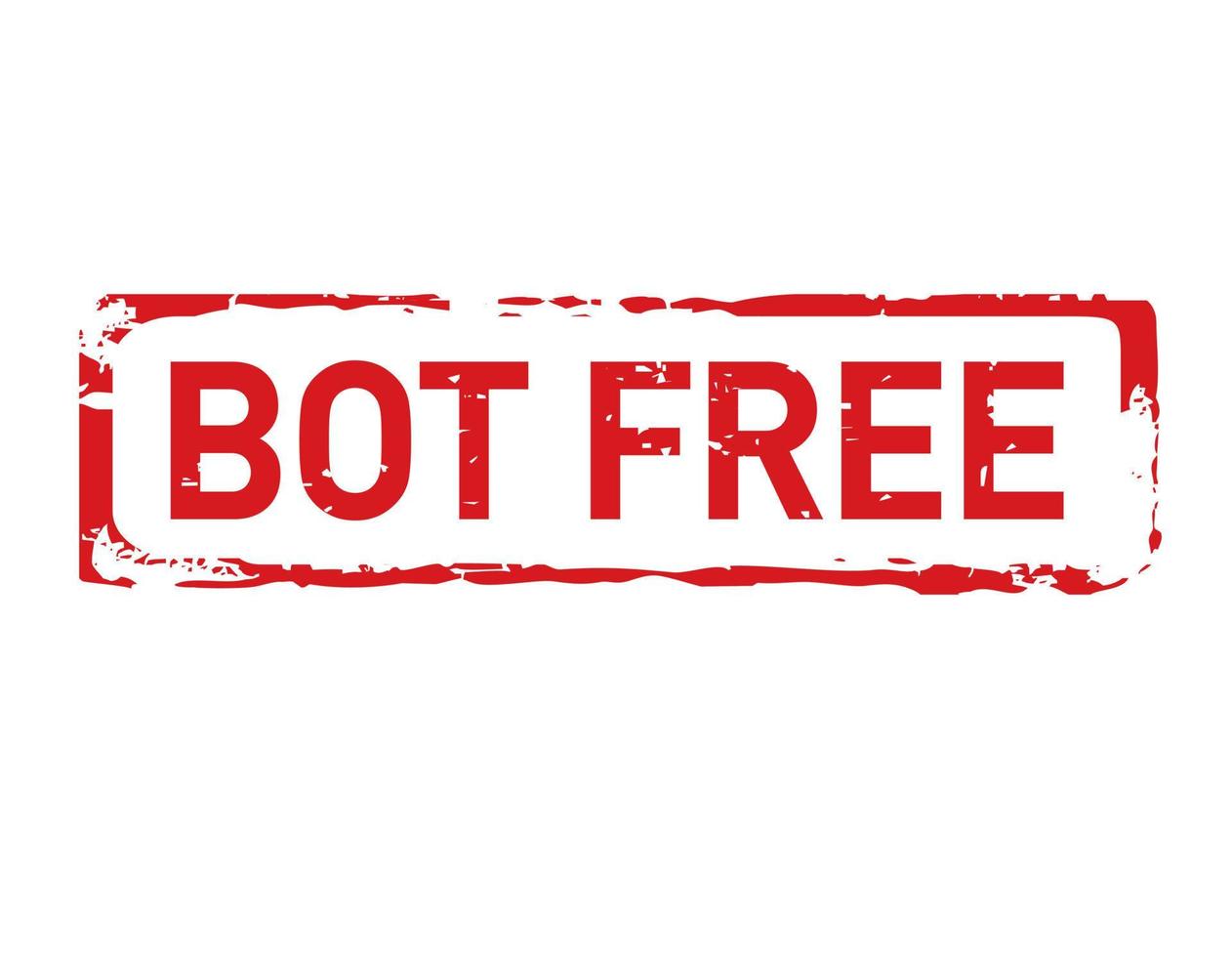 Red stamp BOT FREE. Vector Illustration.