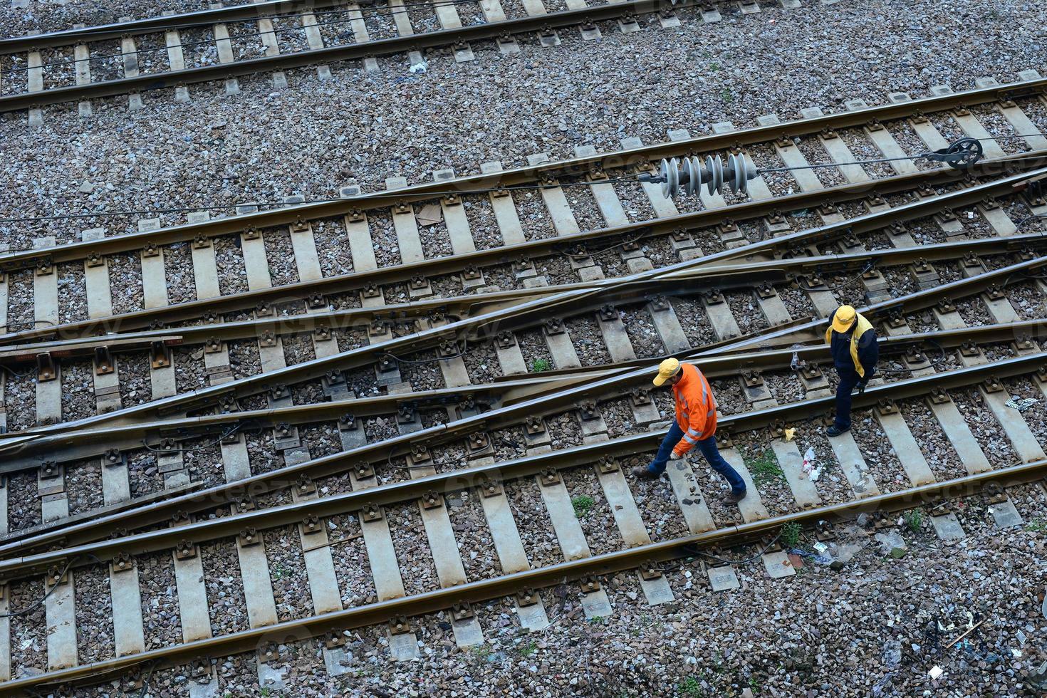 Railway workers in Shanghai photo