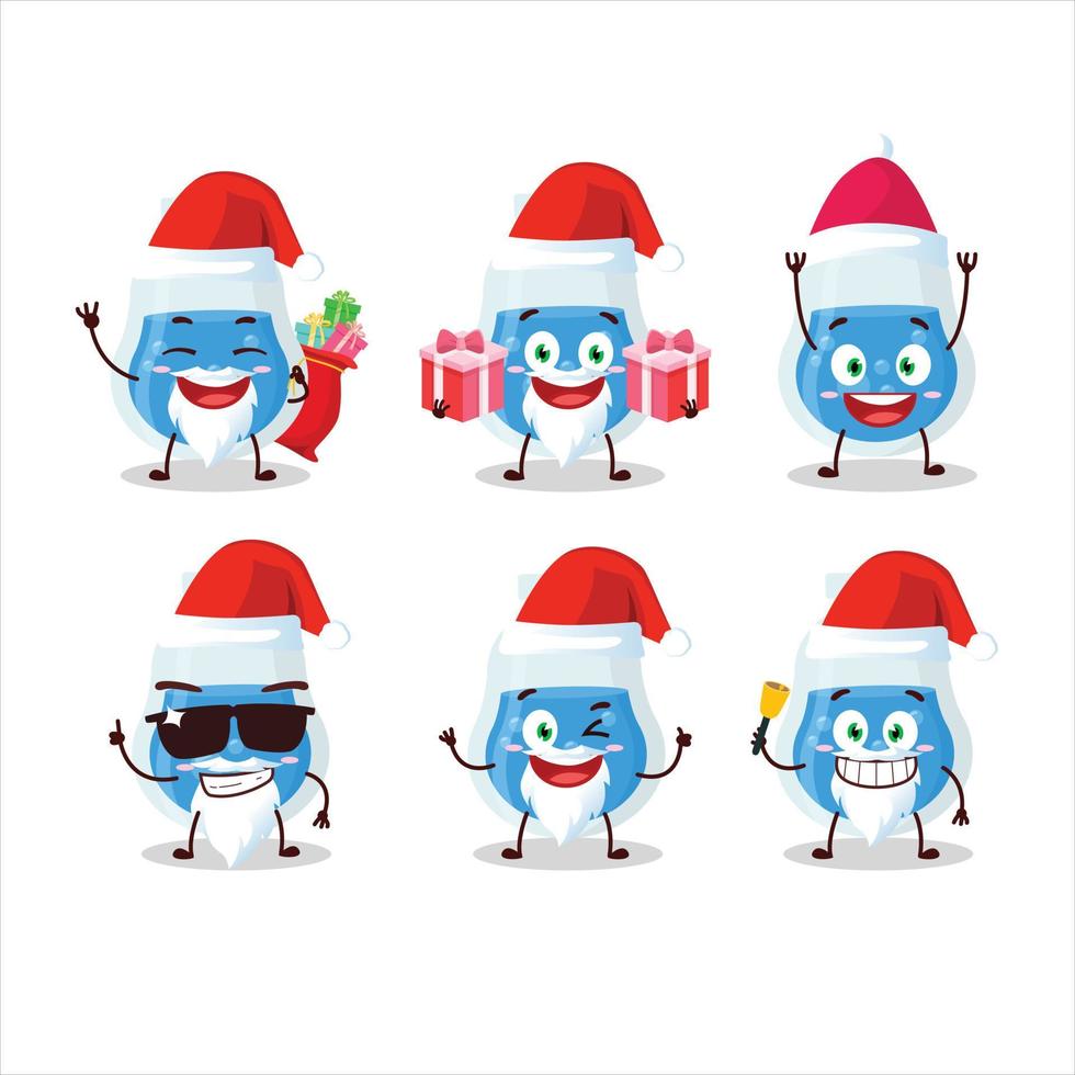 Papa Noel claus emoticones con azul poción dibujos animados personaje vector