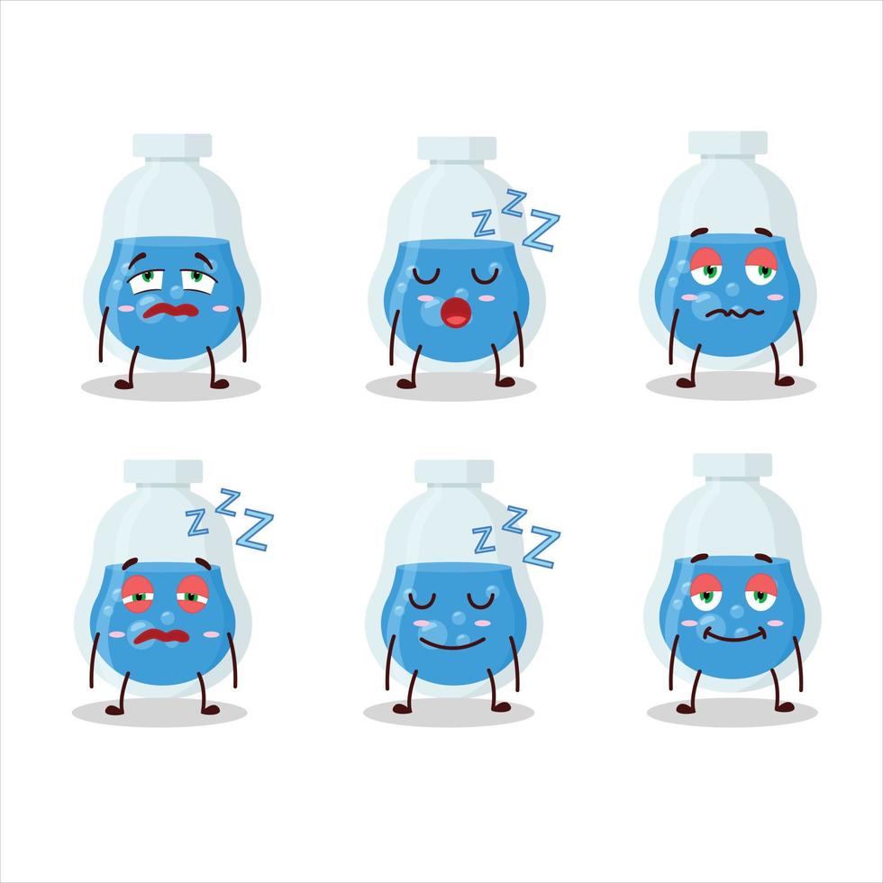 Cartoon character of blue potion with sleepy expression vector