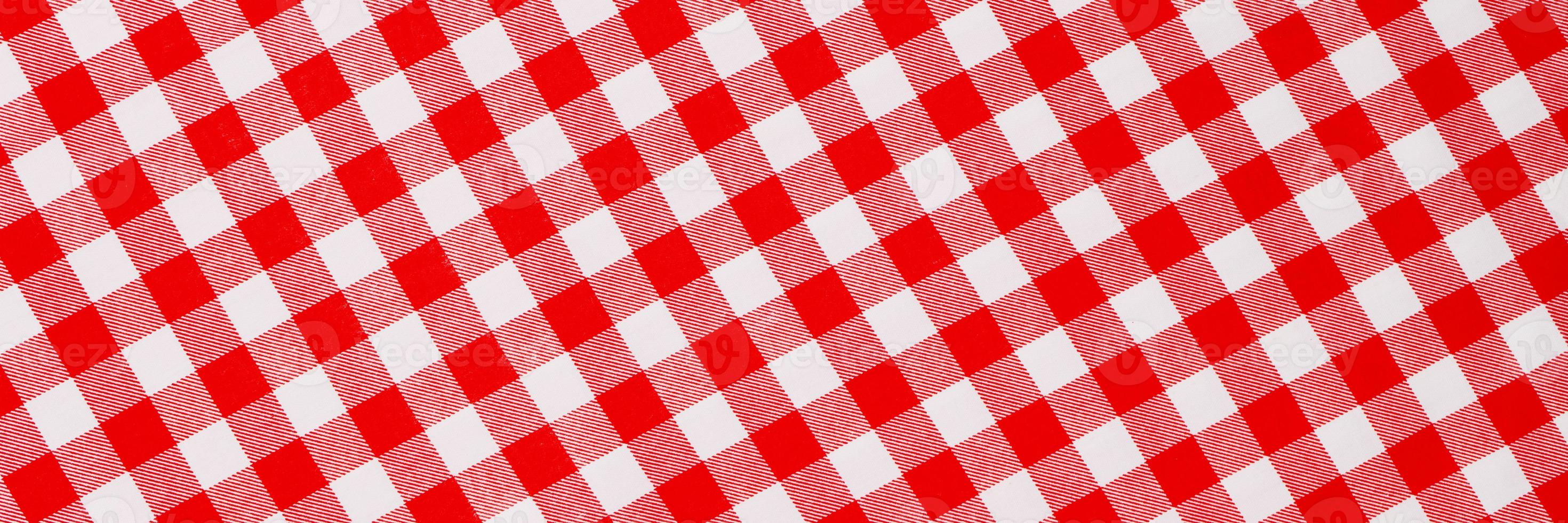 red white plaid tablecloth background photo