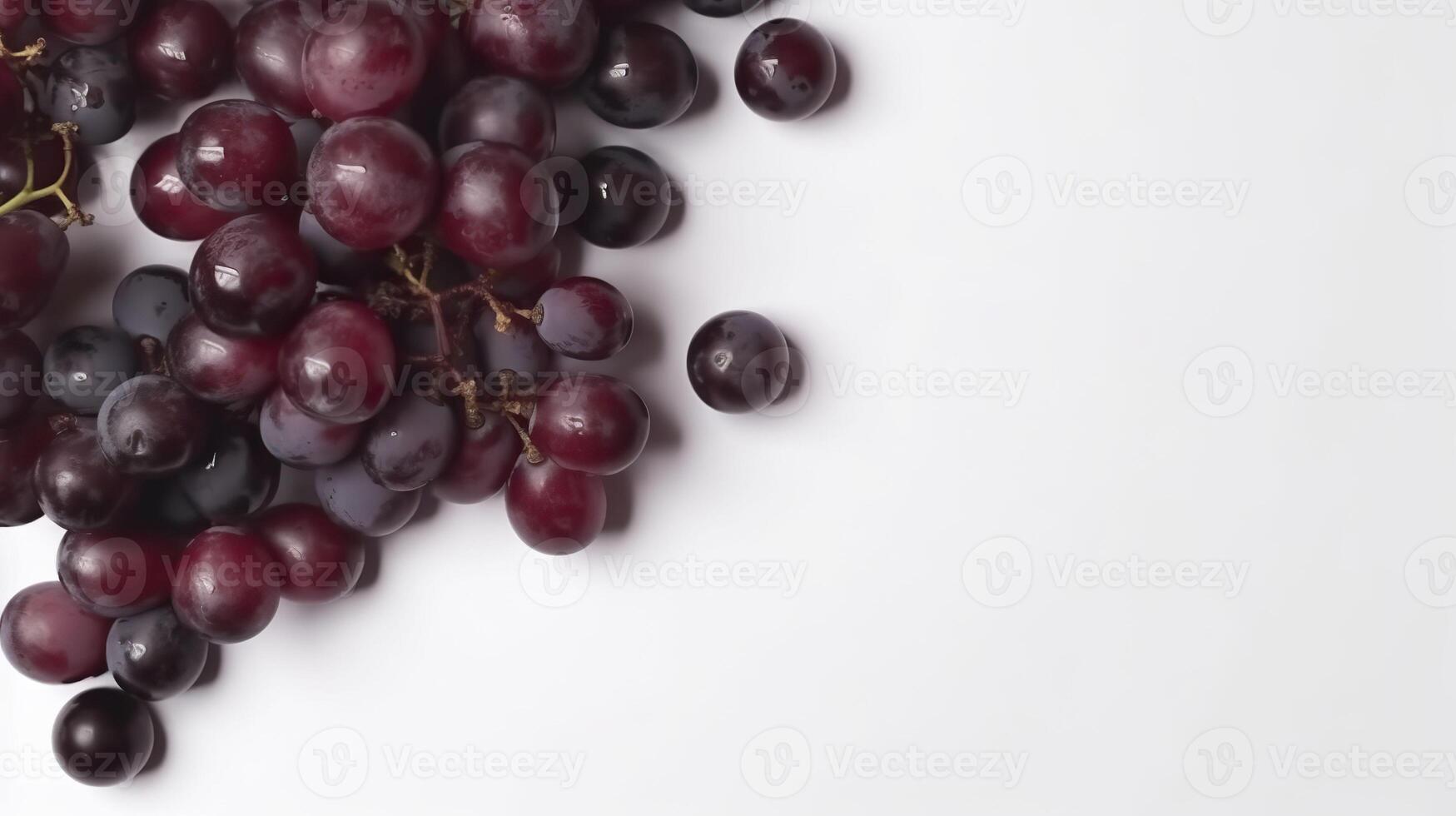 Banner with grape. Copy space, top view, summer background. . photo