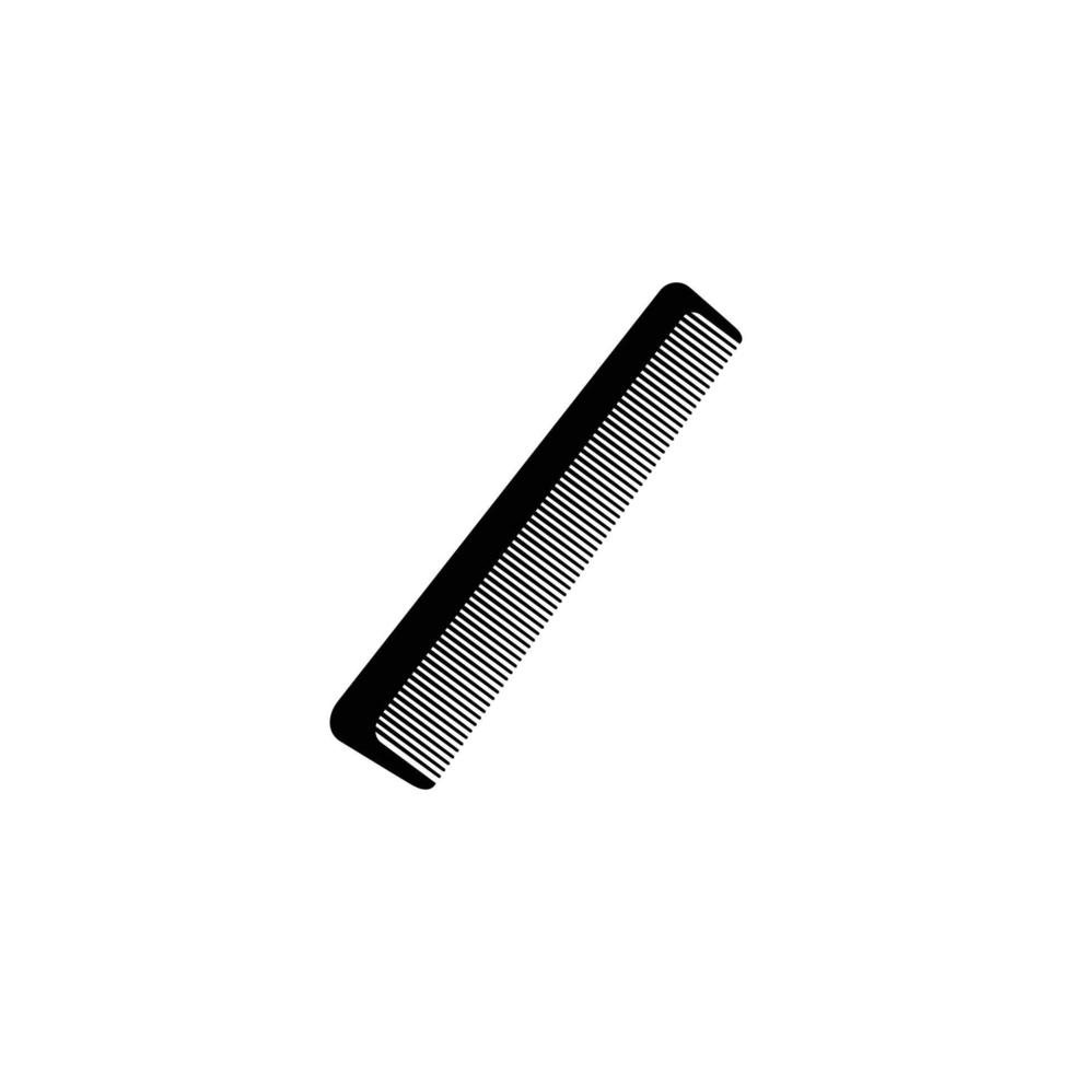 Black comb for styling and combing hair isolated on white background logo design. Hair care, combing, styling. Hair Brush graphic icon. Barbershop symbols design  illustration. vector
