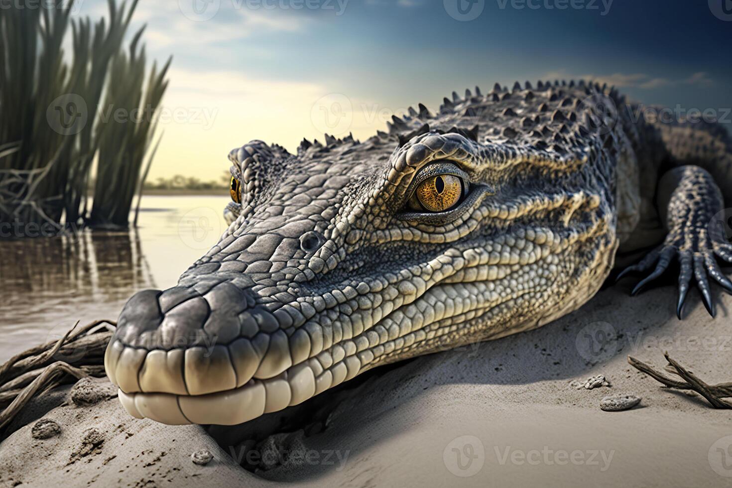 Alligator close up. . photo
