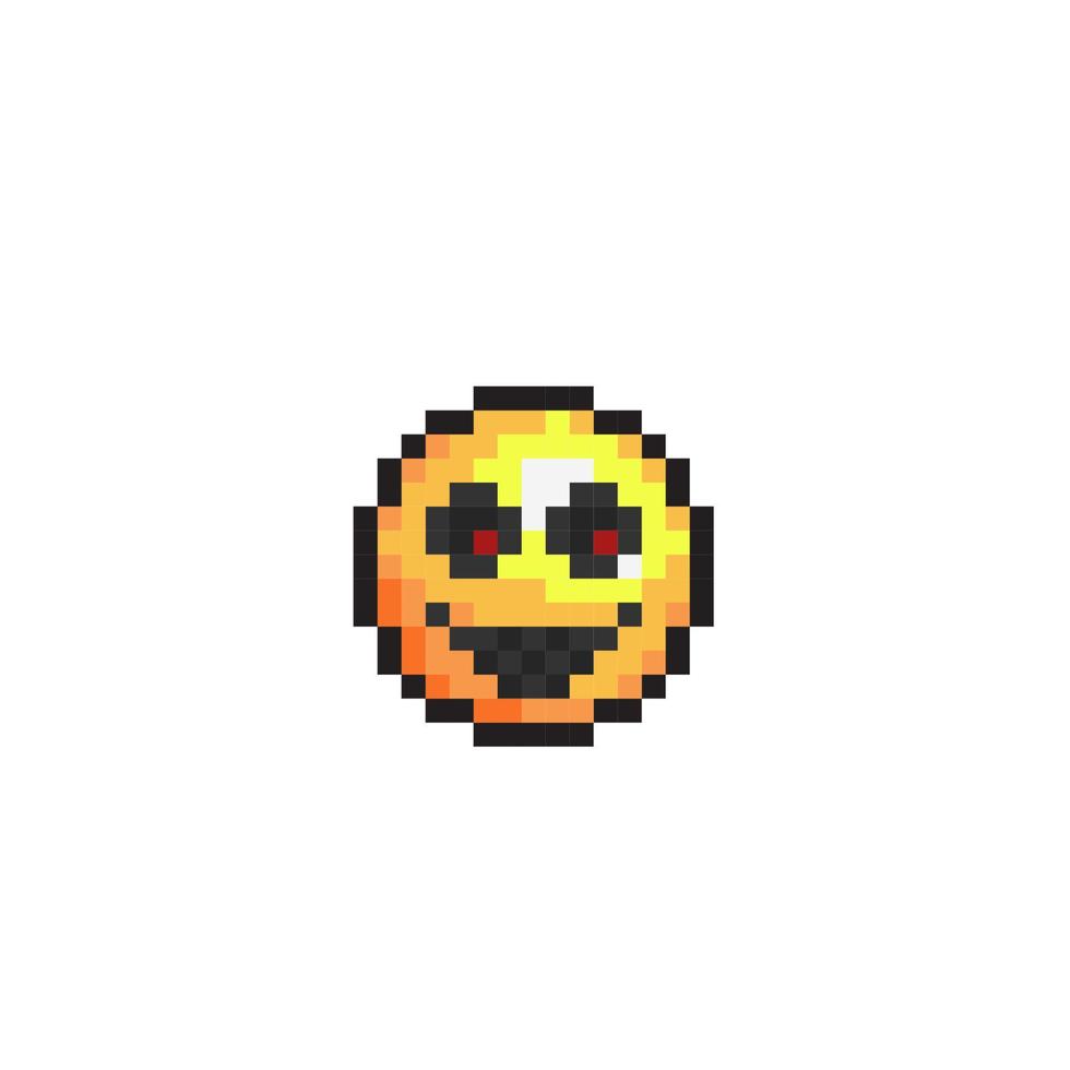 horror smile head in pixel art style vector