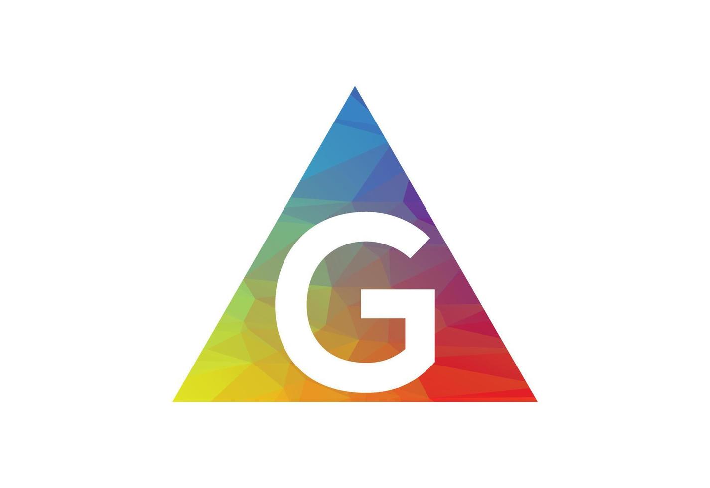 Colourful Low Poly and initial G letter logo design, Vector illustration