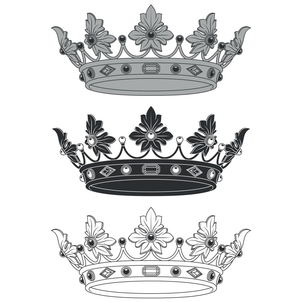 Vector design of crown with diamonds