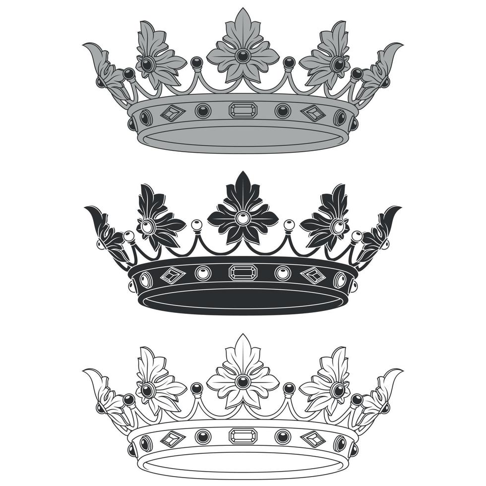 Vector design of crown with diamonds