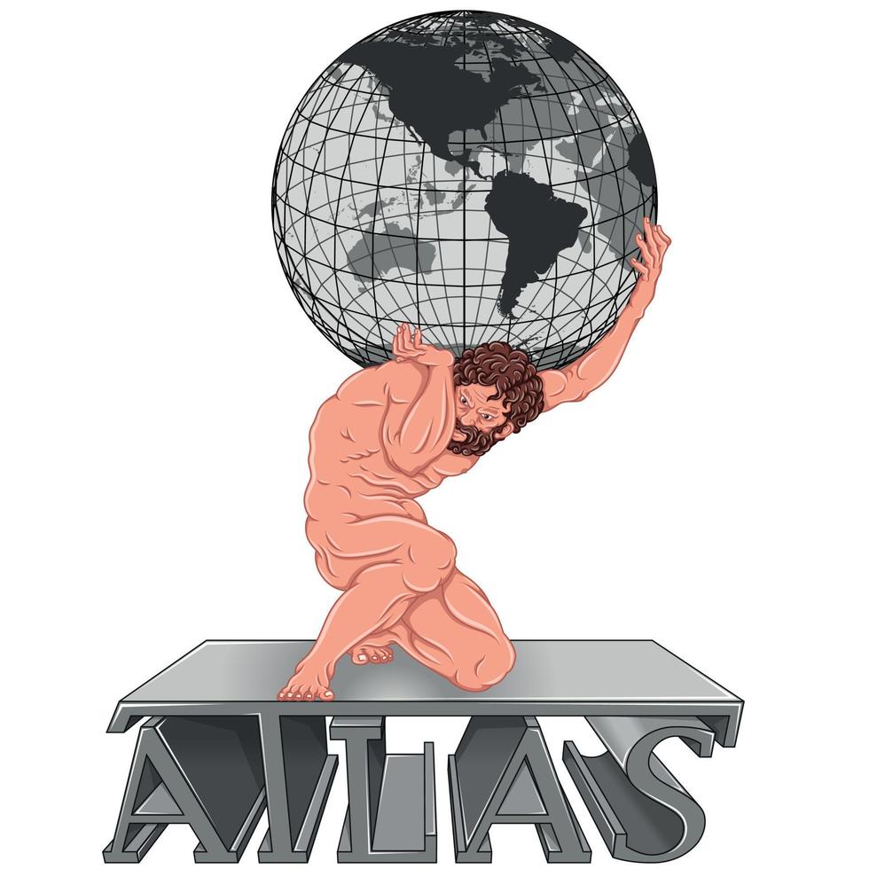 Vector of Atlas holding the earth