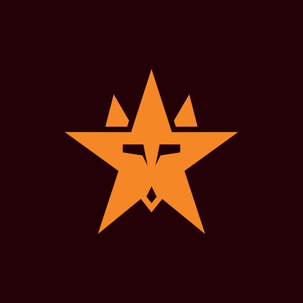 Animal fox star geometric elegant simple logo vector