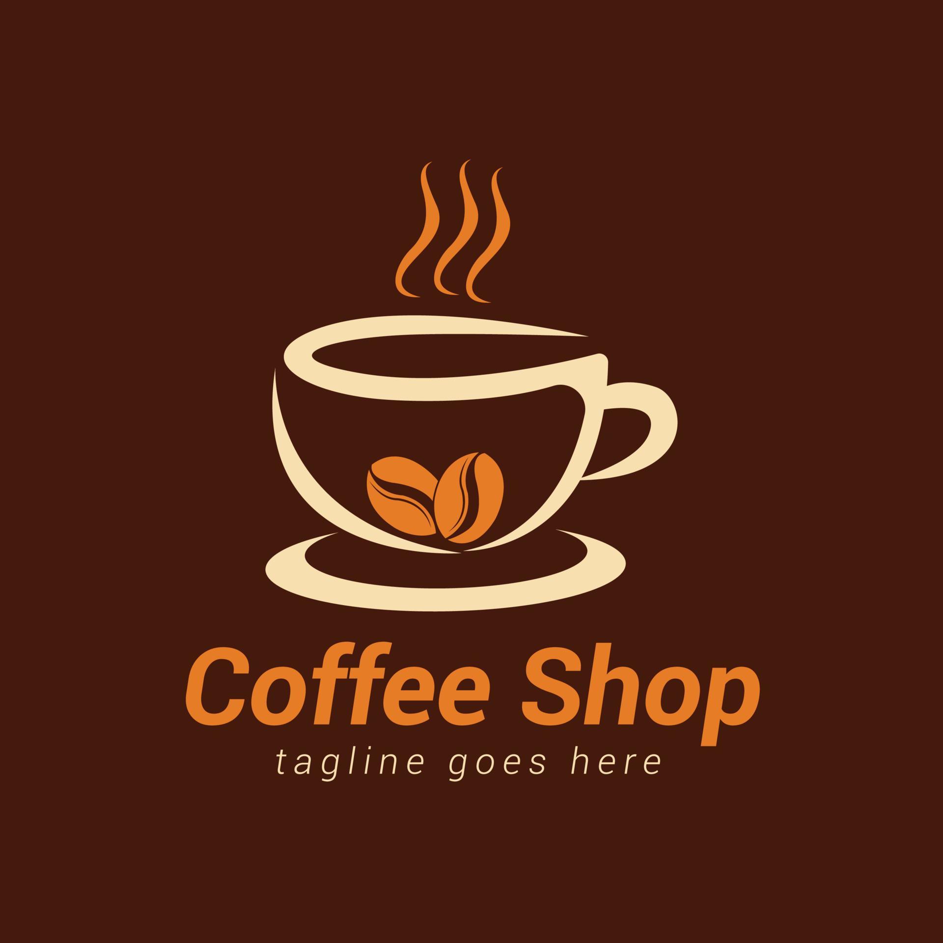 Coffee shop logo design template, Coffee cup logo 22276514 Vector Art ...