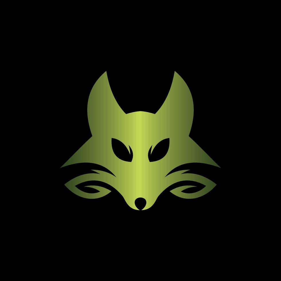 animal zorro cabeza hoja naturaleza creativo logo vector